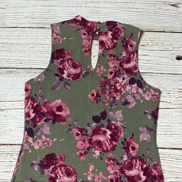 Francesca’s Alya River Floral Fit and Flare Halter Mini Dress in Dark Olive Sz M - Picture 13 of 16